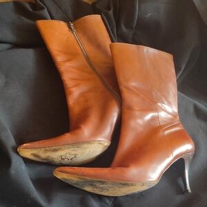 Cole Haan Brown Leather Heeled Boots